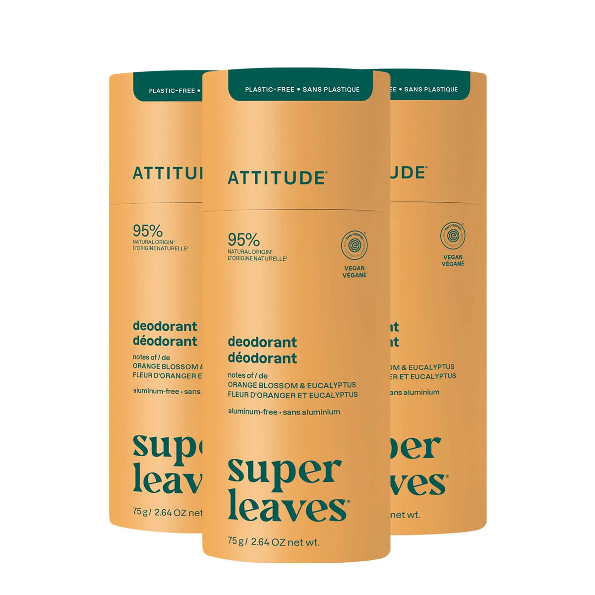 Deodorant - Plastic-free Stick Orange Blossom & Eucalyptus-3 units